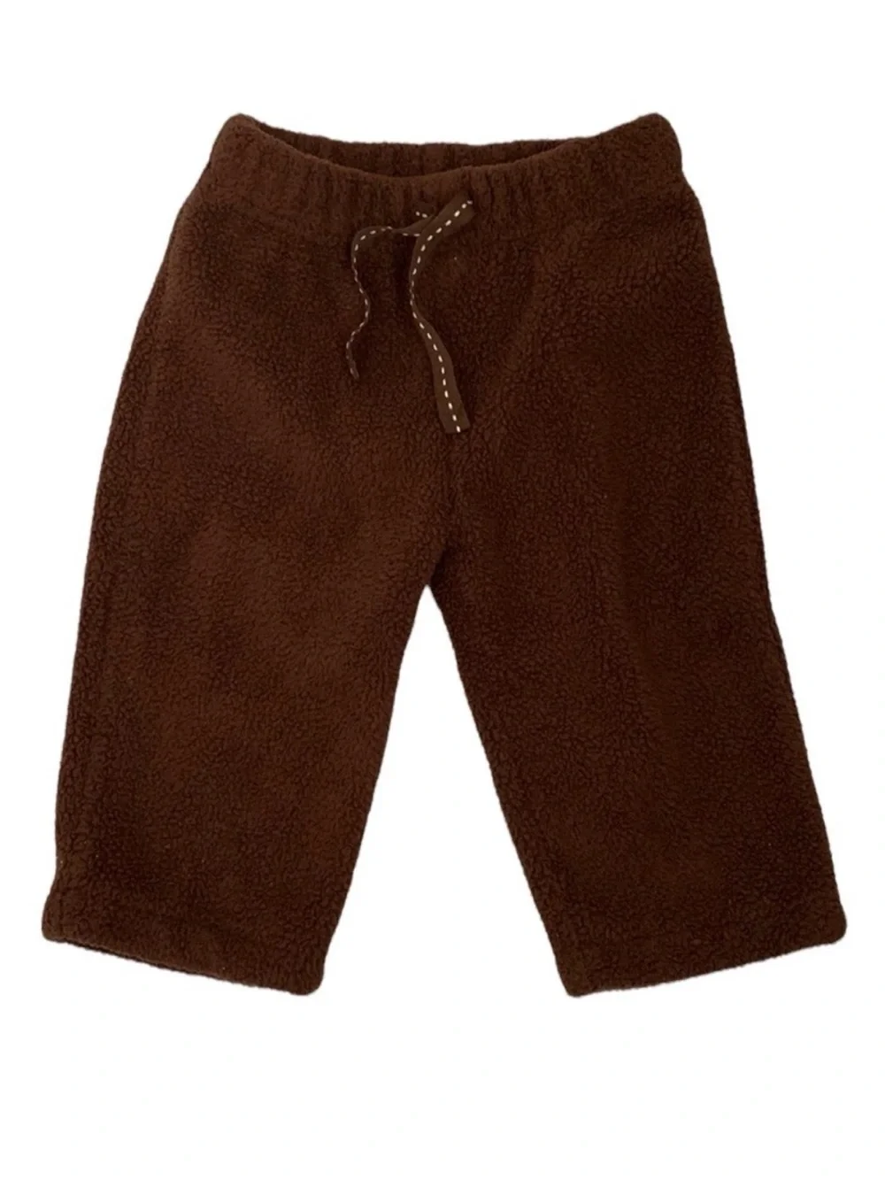 Old Navy Baby Boy Brown Sherpa Fleece Pants Size 6-12M Cozy Pull On Joggers